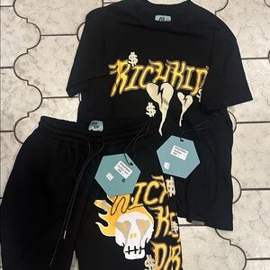 Rich kidz Shortsleeve shirt and shorts size large brand new with tags